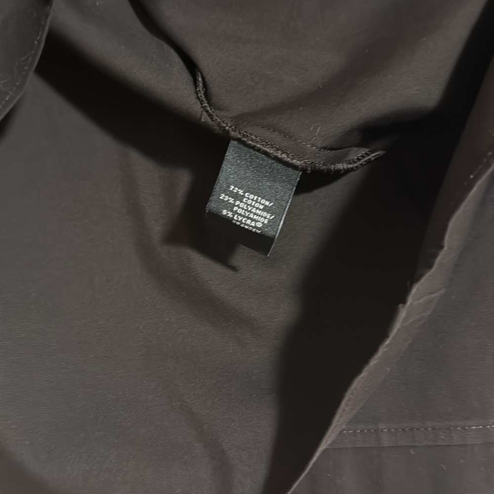 Lafayette 148 New York black ruched gathered waist 3/4 sleeve button down blouse - Picture 5 of 6